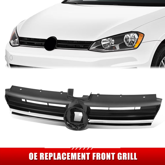 PARRILLA GRILLE - VG GOF 7 '13-'16/'17-'20/ GRILLE ASS'Y 18-20/ MAT-BLACK W/CHROME MOULDING//PARTS.NO,VW1200176//OEM NO,5GM853651AFZLL