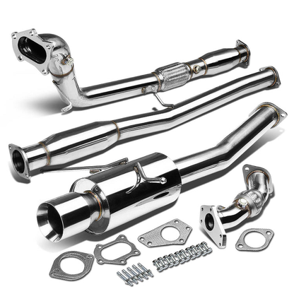 TURBO EXHAUST CATBACK EXHAUST - STAINLESS STEEL - ROLLED TIP - 02-07 SUBARU WRX / STI