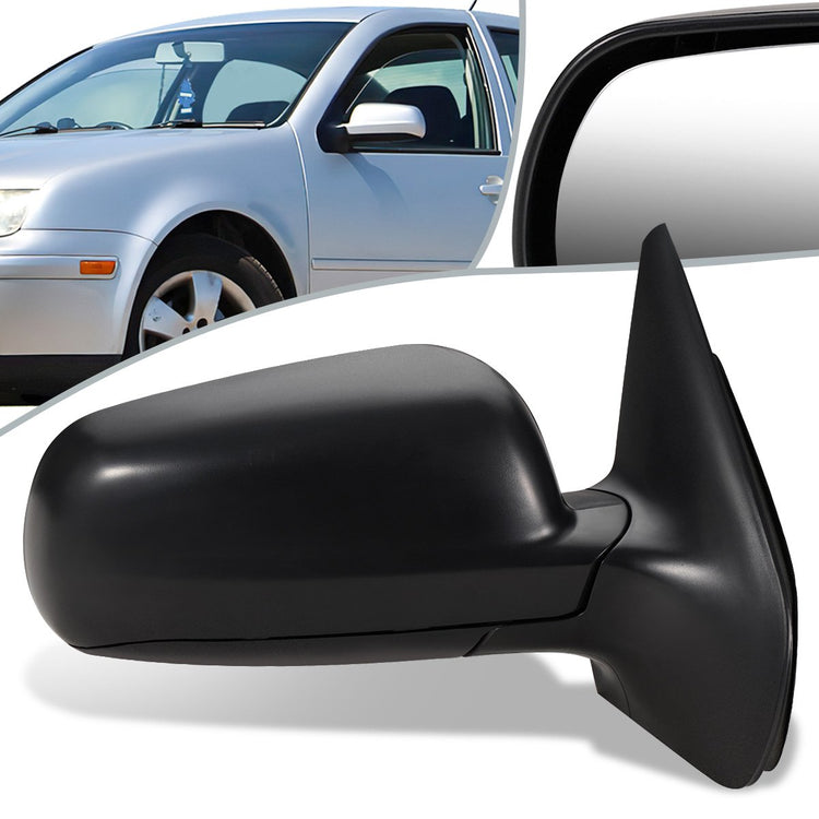 RETROVISOR MIRROR - OEM - 98-03 VOLKSWAGEN GOLF - MANUAL - W/ LEVER - HEATED - FOLDING - W/ CHROME GLASS - RIGHT - BLACK