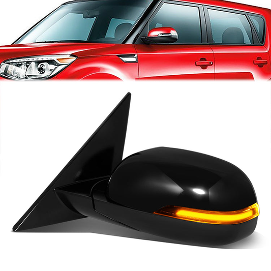 RETROVISOR MIRROR - OE STYLE - KIA SOUL 14-16 - WITH POWER FOLD - DRIVER SIDE - PAINT TO MATCH - BLACK