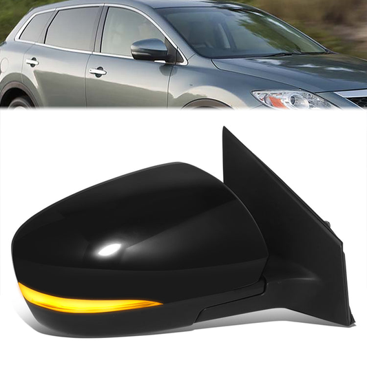 RETROVISOR MIRROR - OE STYLE - MAZDA CX-9 10-15 - WITH POWER WITH HEATED WITH SIGNAL WITH BLIND SPOT - PASSENGER SIDE - PAINT TO MATCH - BLACK