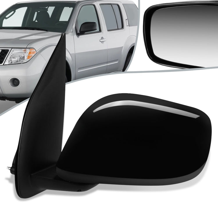 RETROVISOR MIRROR - OEM - 05-17 NISSAN FRONTIER / 05-12 NISSAN PATHFINDER - POWERED - PAINTABLE - BLACK - LEFT