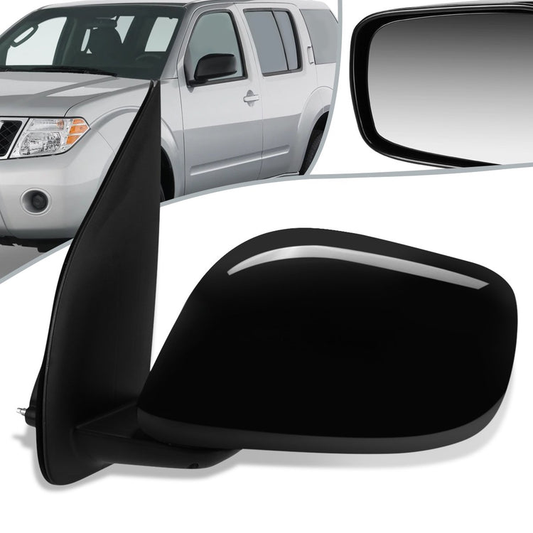RETROVISOR MIRROR - OEM - 05-17 NISSAN FRONTIER / 05-12 NISSAN PATHFINDER - POWERED - PAINTABLE - BLACK - LEFT