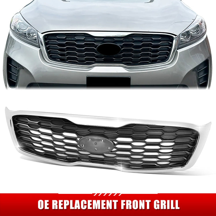 PARRILLA GRILLE - KA  SORETO '14-15/16-18/19-20/ GRILLE ASS'Y 19-20/ MAT-BLACK W/CHROME MLDG/ (LX/L)//PARTS.NO,KI1200207//OEM NO,86380C6500