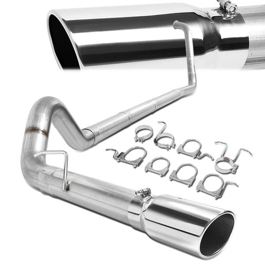 TUBERIA CATBACK CATBACK - 03-07 FORD F-250 6.0L TURBO DIESEL / 03-07 FORD F-350 6.0L TURBO DIESEL - SINGLE TIP - STRAIGHT PIPE - STAINLESS STEEL