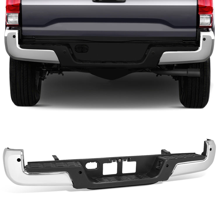 BURRERA TRASERA 16-23 TOYOTA TACOMA - WITH SENSOR HOLE - CHROME
