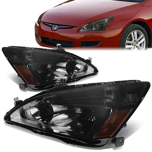 FAROS 03-07 HONDA ACCORD 2/4-DOOR - 9006 LOW BEAM / 9005 HIGH BEAM - SMOKE HOUSING / AMBER CORNER