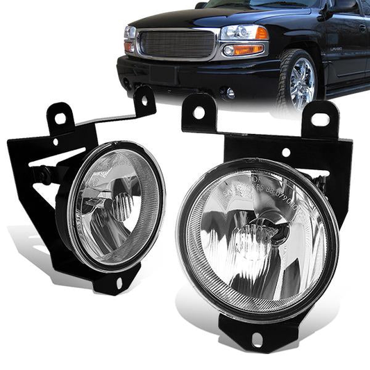 FAROS DE NIEBLA 01-06 GMC YUKON DENALI , YUKON 1500 DENALI / 01-07 SIERRA C3 DENALI / 2006 CADILLAC ESCALADE / 92-99 PONTIAC BONNEVILLE 4-DOOR - NO SWITCH - 880 BULB - CLEAR