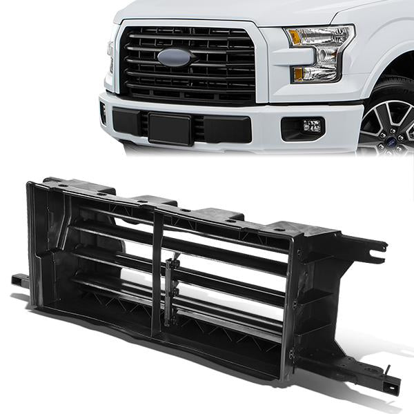 nan FRONT RADIATOR SHUTTER - 15-17 FORD F-150 - FITS 2.7L, 3.5L TURBO MODELS - W/O ACTUATOR - BLACK