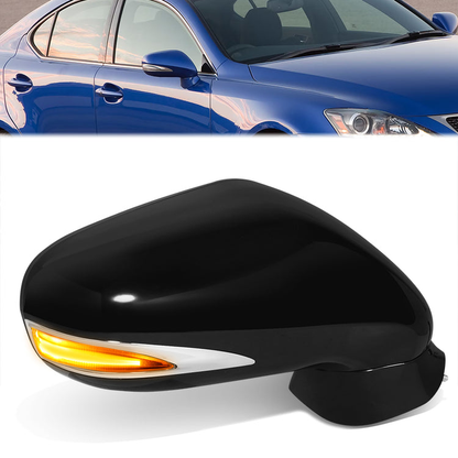 RETROVISOR MIRROR - OE STYLE - LEXUS IS250 09-13 - LEXUS IS350 09-13 - WITH POWER WITH HEATED GLASS WITH SIGNAL WITH MEMORY - PASSENGER SIDE - PAINT TO MATCH - BLACK