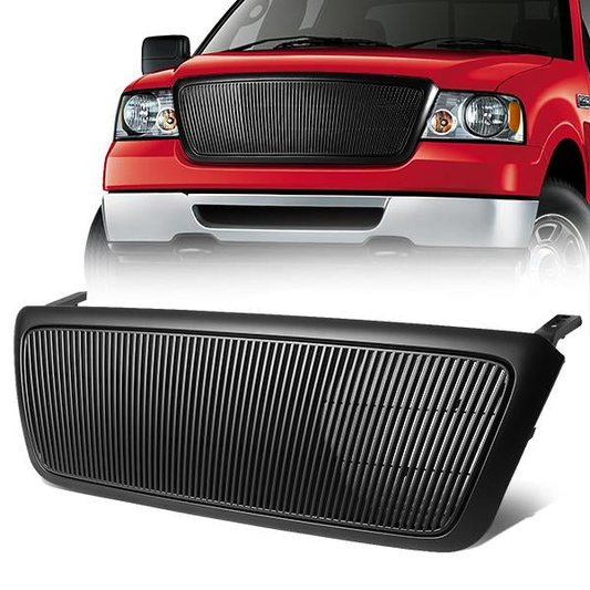 PARRILLA GRILLE - 04-08 FORD F-150 - VERTICAL FENCE STYLE - MATTE BLACK