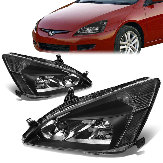 FAROS 03-07 HONDA ACCORD 2/4-DOOR - 9006 LOW BEAM / 9005 HIGH BEAM - BLACK HOUSING / CLEAR CORNER