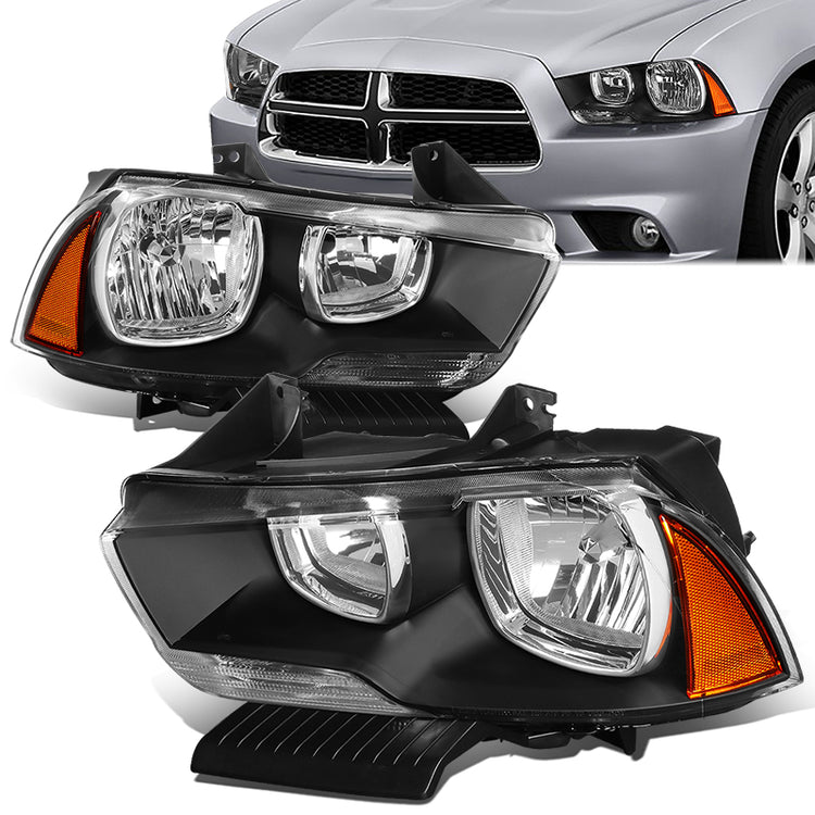 FAROS 11-14 DODGE CHARGER 4-DOOR - BLACK HOUSING / AMBER CORNER - H11 LOW BEAM / 9005 HIGH BEAM