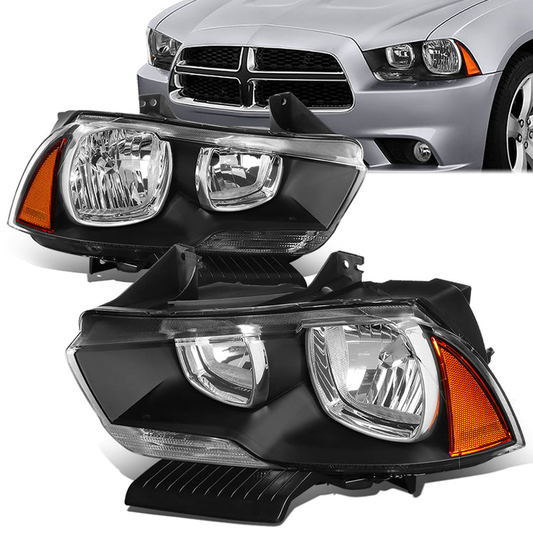 FAROS 11-14 DODGE CHARGER 4-DOOR - BLACK HOUSING / AMBER CORNER - H11 LOW BEAM / 9005 HIGH BEAM