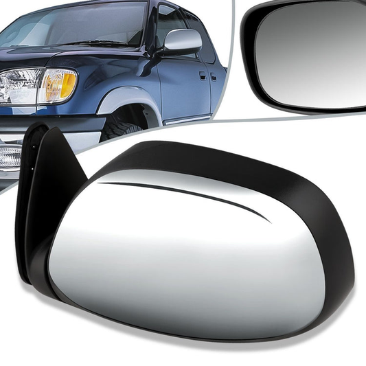 RETROVISOR MIRROR - OEM - 00-04 TOYOTA TUNDRA - POWER MIRROR ADJUSTMENT - W/O HEAT - FOLDING - CHROME - LEFT