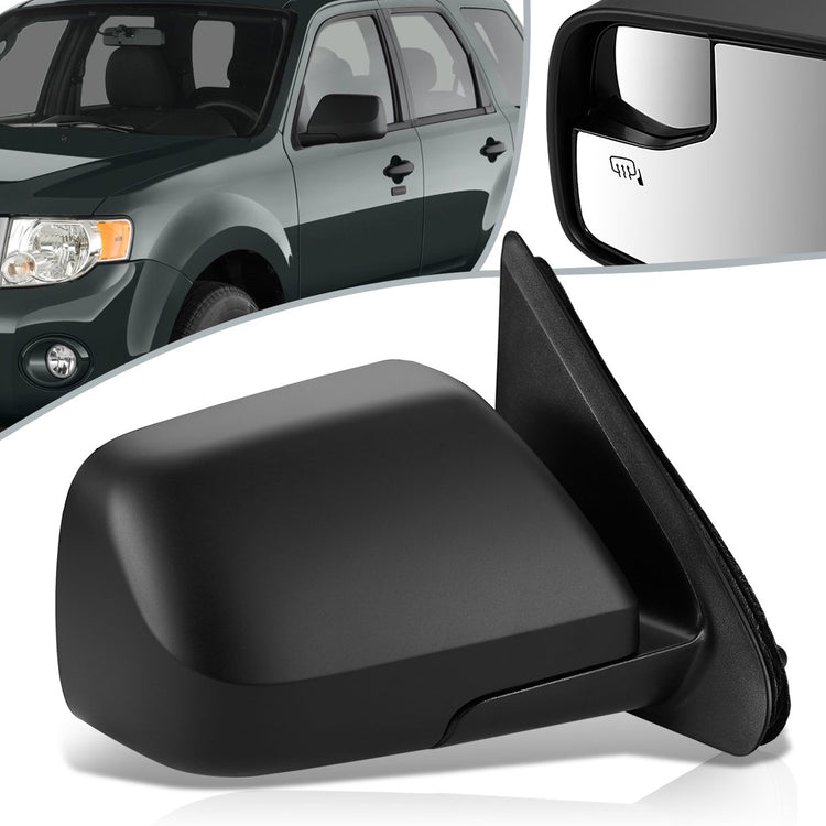 RETROVISOR MIRROR - OEM - 08-12 FORD ESCAPE - POWERED - HEATED - FOLDING - W/ SPOTTER GLASS - BLACK - RIGHT