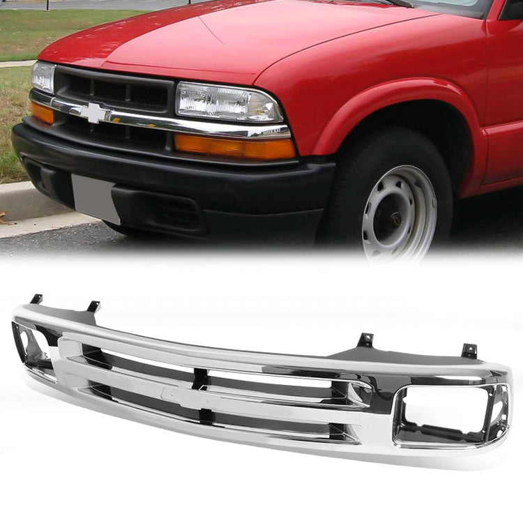 PARRILLA GRILLE - CV S10/SONAMA '94-'97/'98-'04/ GRILLE ASS'Y 94-97/ CHROME/DARK AGRENT (LS)/ (SEALED BEAM TYPE)/ (S10/BLAZER)//PARTS.NO,GM1200224//OEM NO,15672329