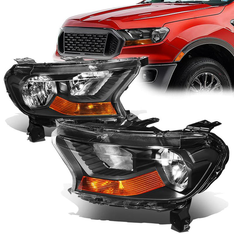 FAROS 19-23 FORD RANGER XL, XLT - FITS HALOGEN HEADLIGHT MODELS ONLY - BLACK HOUSING / AMBER CORNER