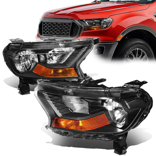FAROS 19-23 FORD RANGER XL, XLT - FITS HALOGEN HEADLIGHT MODELS ONLY - BLACK HOUSING / AMBER CORNER