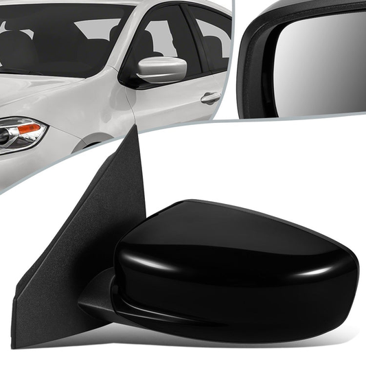 RETROVISOR MIRROR - OEM - 13-16 DODGE DART - POWERED - HEATED - W/ FOLDING - W/ BLACK MATERIAL - LEFT