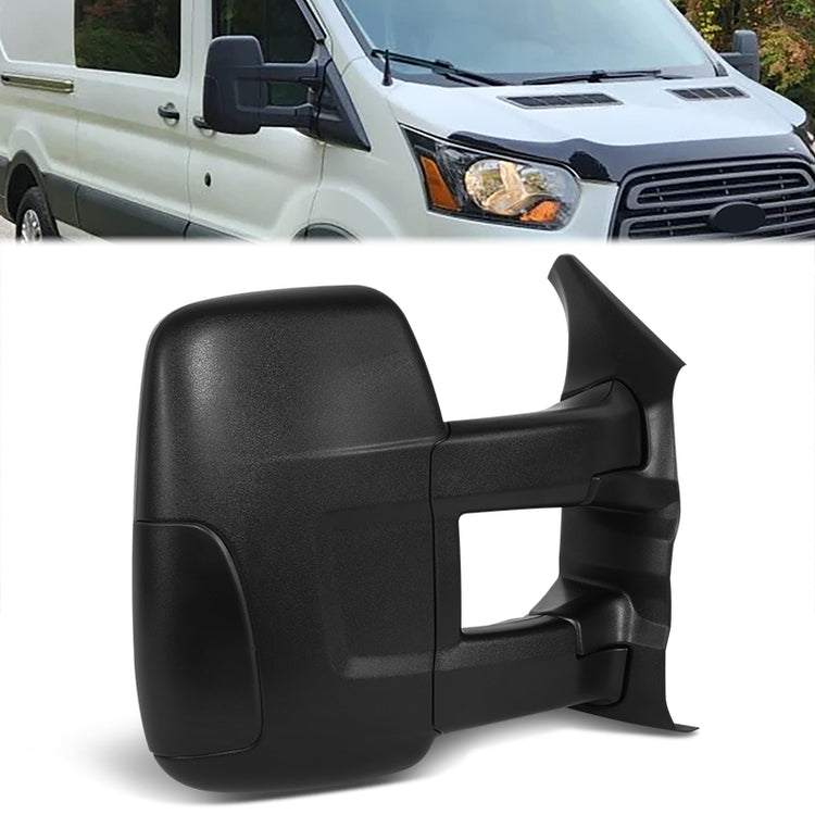 RETROVISOR MIRROR - OE STYLE - FORD TRANSIT 150 15-19 - FORD TRANSIT 250 15-19 - FORD TRANSIT 350 15-19 - WITH LOW ROOF LONG ARM - PASSENGER SIDE - PAINT TO MATCH - BLACK