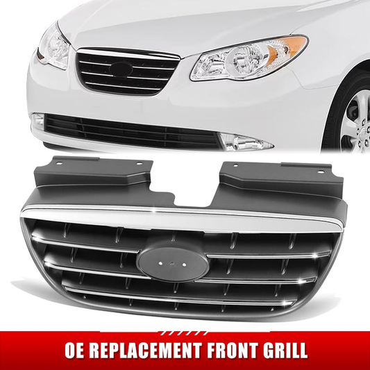 PARRILLA GRILLE - HY ELNTR 07-10(4D)/09-12(WG)/ GRILLE ASS'Y/ PAINTED SILVER/BLACK/ W/CHROME MOULDING (4D)//PARTS.NO,HY1200145//OEM NO,863502H000