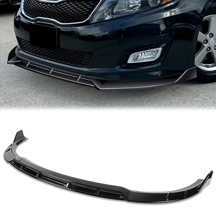 LIP FRONTAL 14-15 KIA OPTIMA - EXCLUDES HYBRID MODELS - REQUIRES DRILLING BUMPER FOR INSTALLATION - 3PC - PAINTED GLOSS BLACK