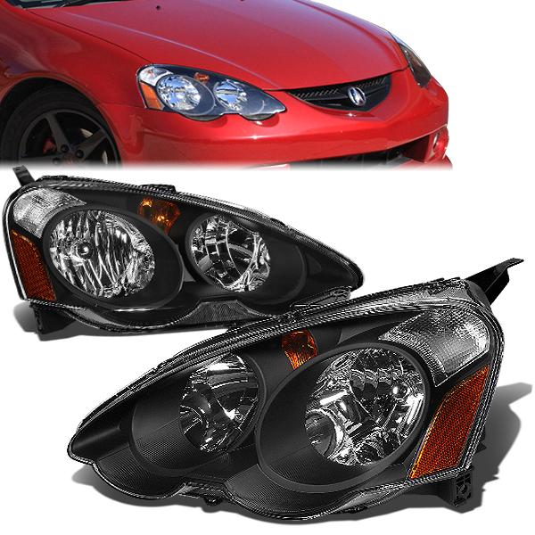 FAROS 02-04 ACURA RSX 2-DOOR - BLACK HOUSING / AMBER CORNER - H1 LOW BEAM / HIGH BEAM