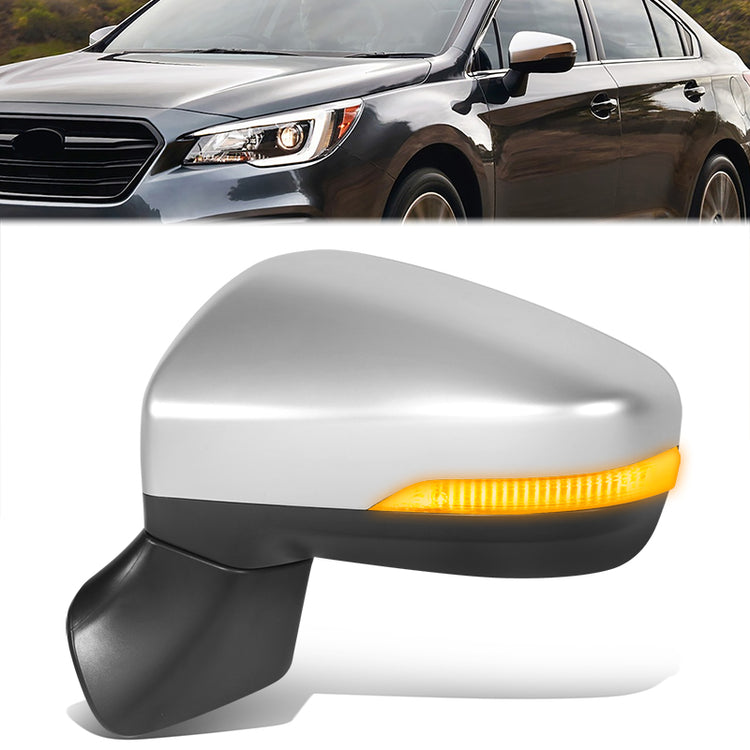 RETROVISOR MIRROR - OE STYLE - SUBARU LEGACY 18-19 - SUBARU OUTBACK 18-19 - WITH POWER WITH HEATED WITH SIGNAL SILVER COVER - DRIVER SIDE - SMOOTH - BLACK / SILVER