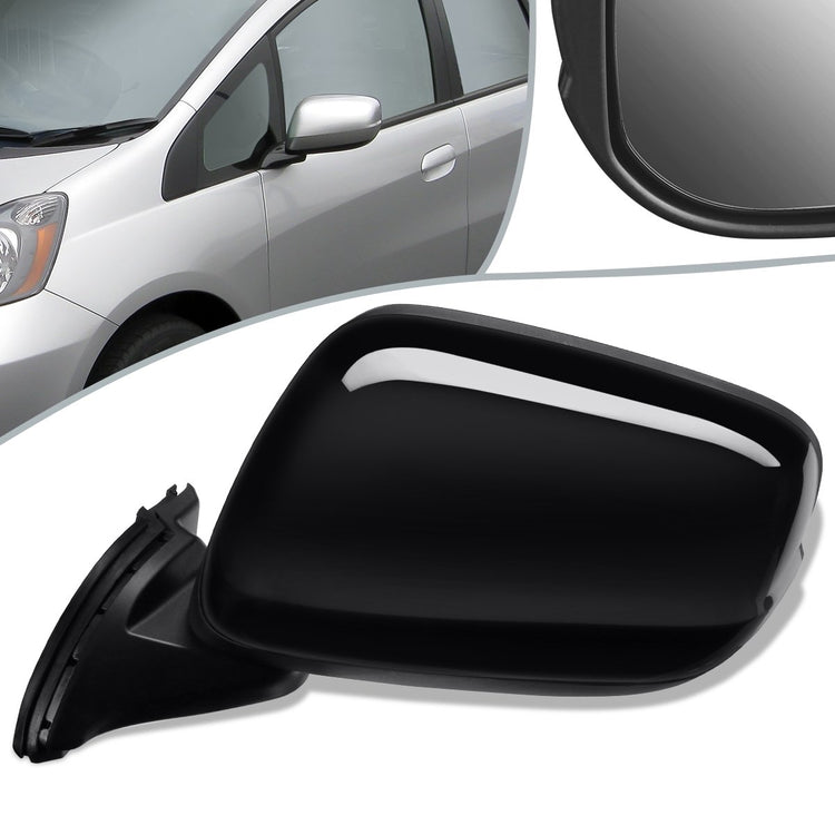 RETROVISOR MIRROR - OEM - 09-14 HONDA FIT - POWERED - PAINTABLE - BLACK - LEFT