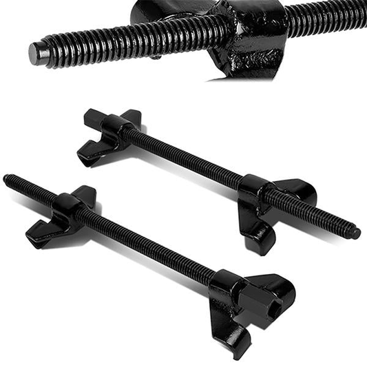 nan COIL SPRING COMPRESSORS - ADJUSTABLE - 2PCS - CHROME VANADIUM STEEL - BLACK