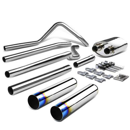 TUBERIA CATBACK CATBACK - 04-08 FORD F-150 4.6L / 5.4L V8 - TYPE-1 - DUAL BURNT TIP - STAINLESS STEEL