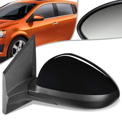 RETROVISOR MIRROR - OEM - 12-19 CHEVY SONIC - POWERED - HEATED - PAINTABLE - BLACK - LEFT