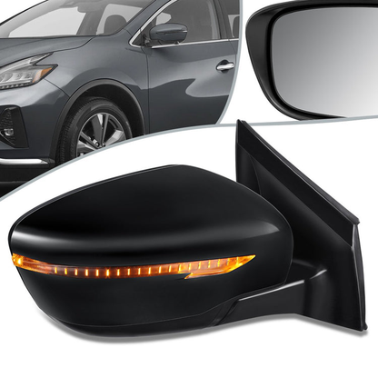 RETROVISOR MIRROR - OEM - 15-18 NISSAN MURANO - POWERED - W/ SIGNAL LIGHT - FOLDING - BLACK MATERIAL - RIGHT