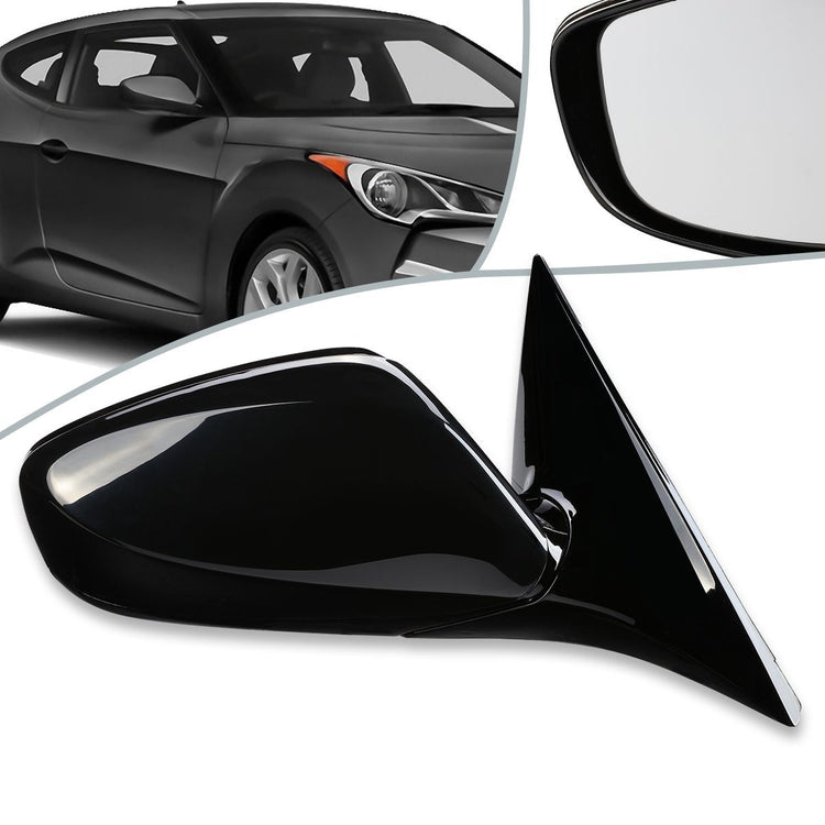 RETROVISOR MIRROR - OEM - 12-14 HYUNDAI VELOSTER - FITS MODELS WITH PANORAMIC SUNROOF - POWERED - HEATED - TEXTURED - BLACK - RIGHT