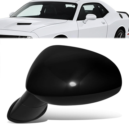 RETROVISOR MIRROR - OE STYLE - DODGE CHALLENGER 2015-2019 - WITH POWER WITH HEATED GLASS WITH BLIND SPOT - DRIVER LEFT SIDE - BLACK