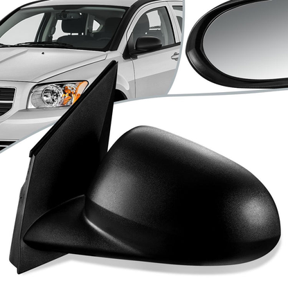 RETROVISOR MIRROR - 07-12 DODGE CALIBER - MANUAL - OEM - LEFT - TEXTURED/BLACK