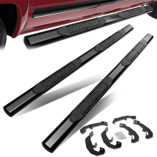 ESTRIBOS 4" - OVAL - STRAIGHT - 19-20 CHEVY SILVERADO - EXTENDED CAB - BLACK
