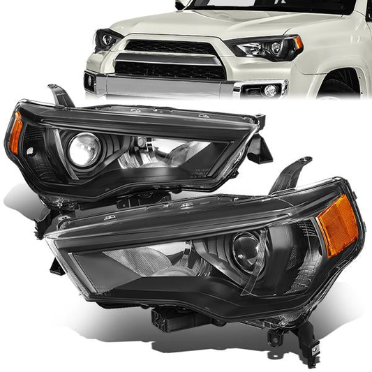 FAROS 14-20 TOYOTA 4RUNNER - PROJECTOR - H11 LOW BEAM / 9005 HIGH BEAM / 7444NA TURN SIGNAL - BLACK HOUSING / AMBER CORNER