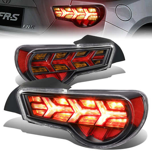 FAROS TRASEROS 13-17 SCION FRS, SUBARU BRZ - BLACK HOUSING / CLEAR LENS / AMBER SIGNAL