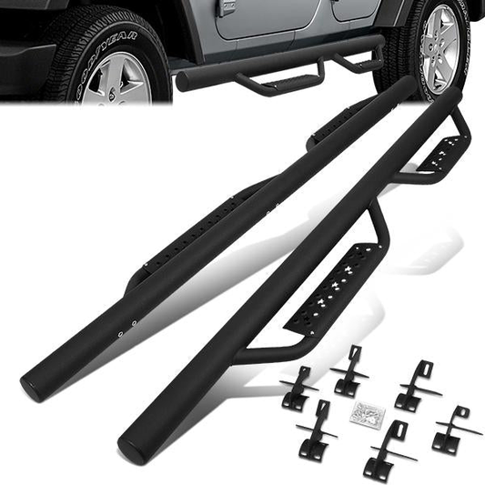 ESTRIBOS 3" - DROP SIDE - 07-17 JEEP WRANGLER UNLIMITED 4-DR / 2018 JEEP WRANGLER JK UNLIMITED 4-DR - BLACK