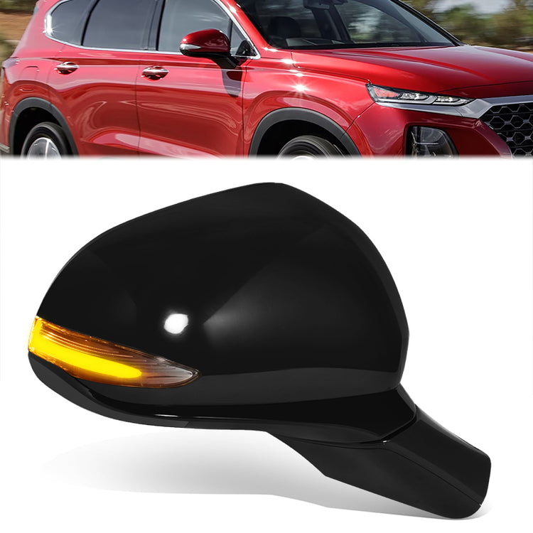 RETROVISOR MIRROR - OE STYLE - HYUNDAI SANTA FE 19-20 - WITH POWER WITH HEATED GLASS WITH TURN SIGNAL - PASSENGER SIDE - PAINT TO MATCH - BLACK