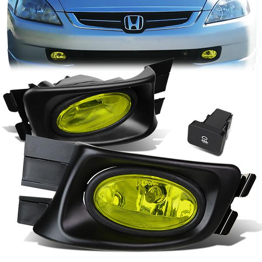 FAROS DE NIEBLA 03-05 HONDA ACCORD 4-DOOR - W/ SWITCH - H11 BULB - AMBER