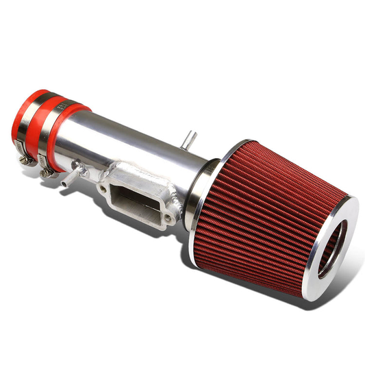 FILTRO DE AIRE ALTO FLUJO 3.00" - SHORT RAM - 97-01 TOYOTA CAMRY V6 - RED FILTER - POLISHED PIPE