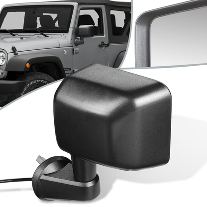 RETROVISOR MIRROR - 07-13 JEEP WRANGLER - POWERED - HEATED - OEM - LEFT - TEXTURED/BLACK