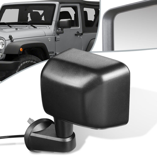 RETROVISOR MIRROR - 07-13 JEEP WRANGLER - POWERED - HEATED - OEM - LEFT - TEXTURED/BLACK