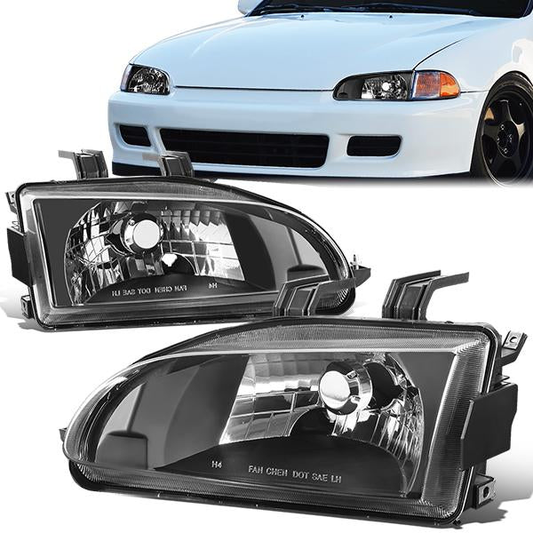 FAROS 92-95 HONDA CIVIC - OE STYLE - H4 HEADLIGHT - BLACK HOUSING