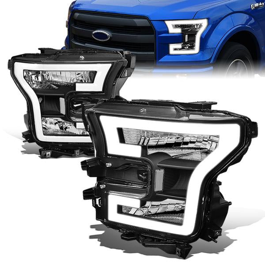 FAROS 15-17 FORD F-150 - ONLY FITS MODELS WITH COMPOSITE HEADLIGHTS - LED DRL - BLACK HOUSING / CLEAR CORNER - H11 LOW BEAM / 9005 HIGH BEAM