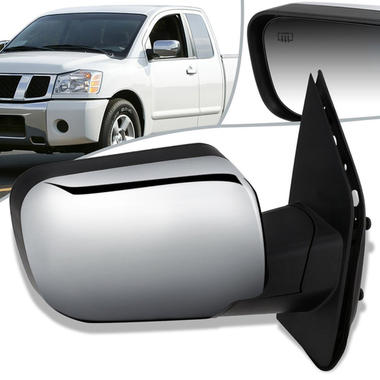 RETROVISOR MIRROR - OEM - 04-10 NISSAN TITAN / 04-10 INFINITI QX56 / 05-15 NISSAN ARMADA - POWERED - HEATED - CHROME - RIGHT