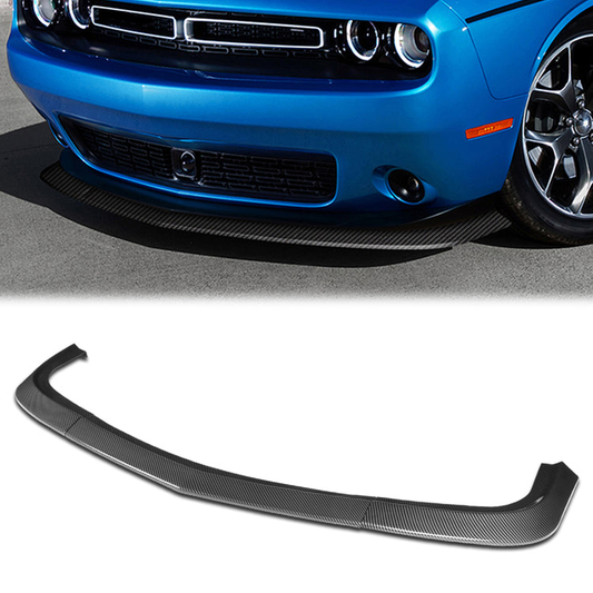 LIP FRONTAL 15-22 DODGE CHALLENGER SXT - REQUIRES DRILLING BUMPER FOR INSTALLATION - 3PC - CARBON FIBER LOOK